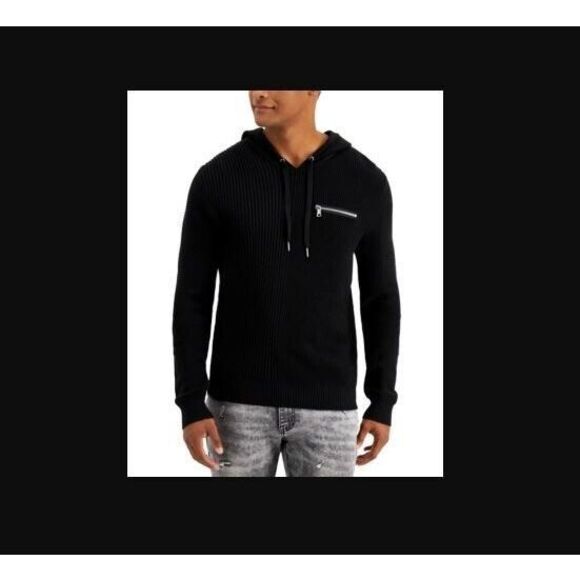 Inc International Concepts Men's Sz M Deep Black Wolfie Hoodie Sweatshirt - Picture 7 of 7